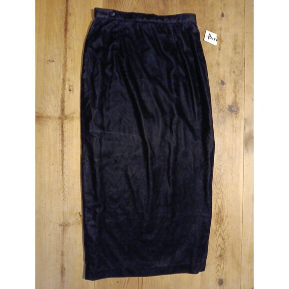Patra Dresses & Skirts - Vtg Patra Maxi Skirt Womens 11 12 Black Velvet Side Slit Made In USA NWT